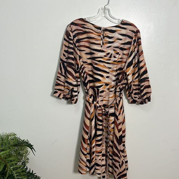 WHO WHAT WEAR ANIMAL LINEN BLEND PRINT DRESS SIZE XXL - Picture 2 of 6